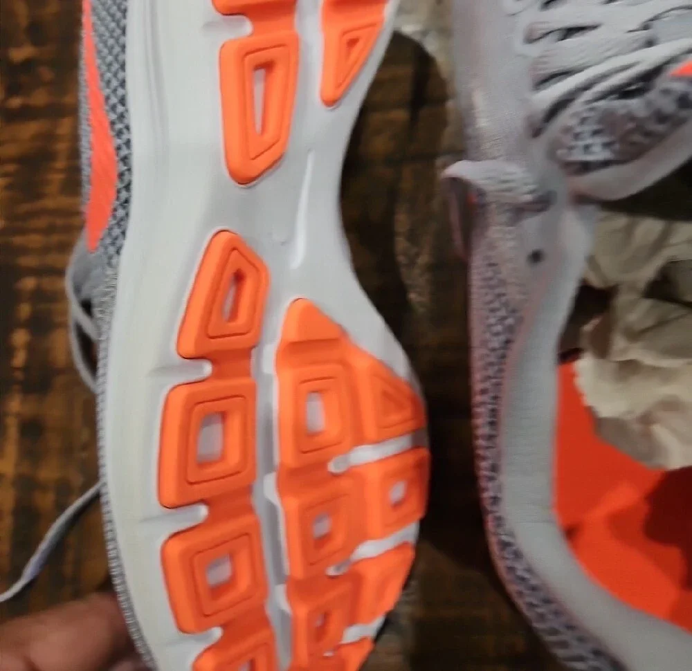 Nike Women Gray and Orange Mesh Sneakers